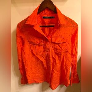 Ralph Lauren Orange Collared Button-Up Shirt